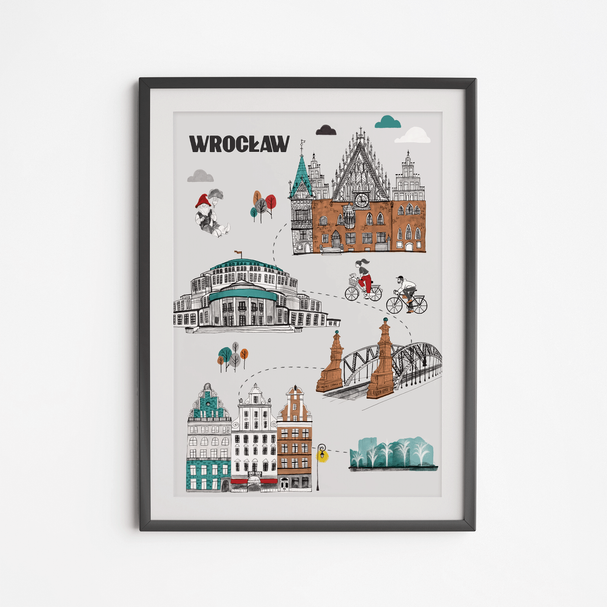 Plakat Wrocław Trasa Spacerowa 40x50