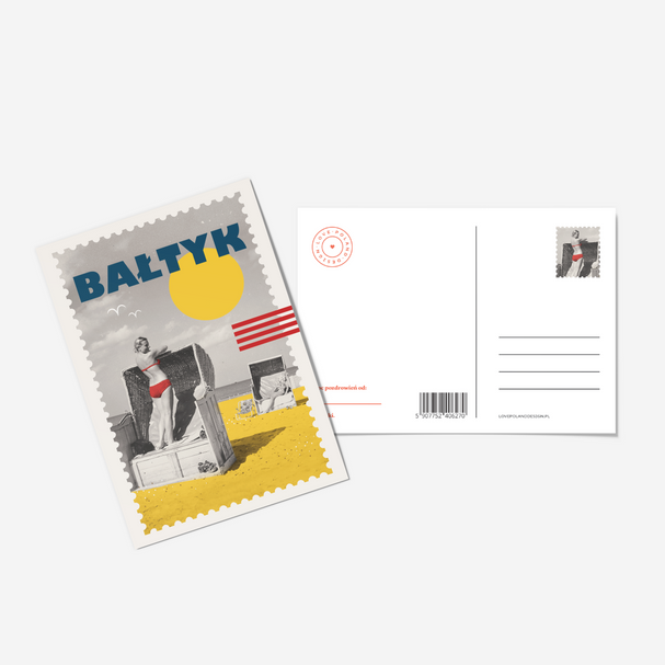 Postcard Polish Baltic Sea Collage