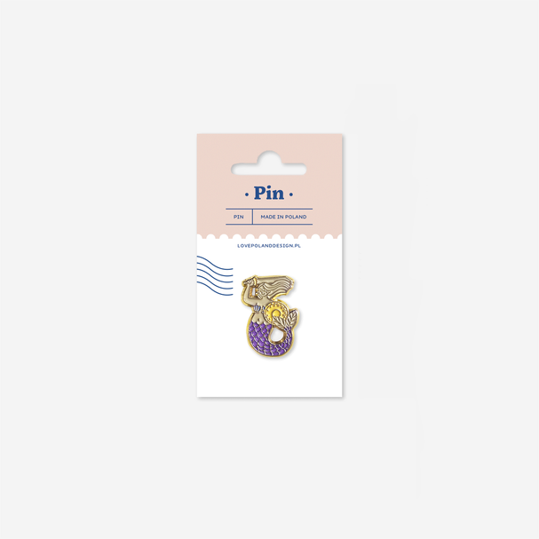 Pin Syrenka Retro Fiolet
