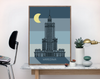 Plakat Pałac Kultury Retro Noc 40x50