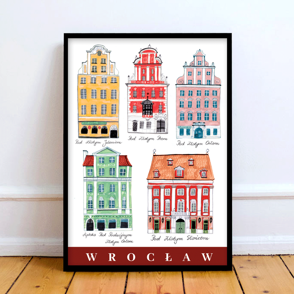 Poster Wroclaw Golden Townhouses 50x70