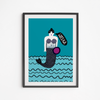 Mermaid Poster Turquoise 50x70