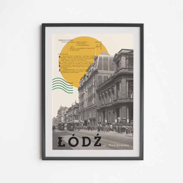 Poster Lodz Piotrkowska Collage 30x40